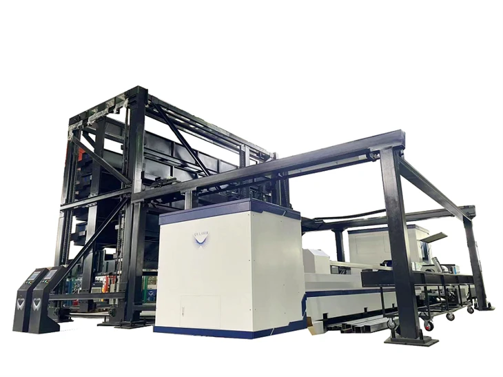 Full Automatic Loading And Unloading Pipe Laser Cutting Machine With Storage Tower